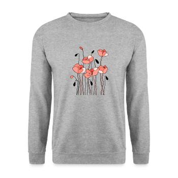 Fleur - Sweat-shirt Unisexe - gris chiné - Devant - Alina (178cm) & Michal (187cm)