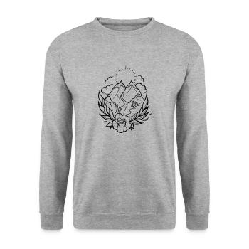 BERGE REISEN TATTOO - Unisex Pullover - Weißgrau meliert - Vorne - Alina (178cm) & Michal (187cm)