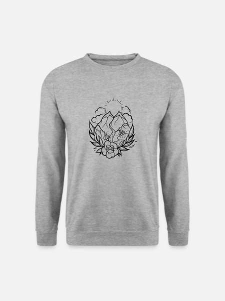 BERGE REISEN TATTOO - Unisex Pullover - Weißgrau meliert