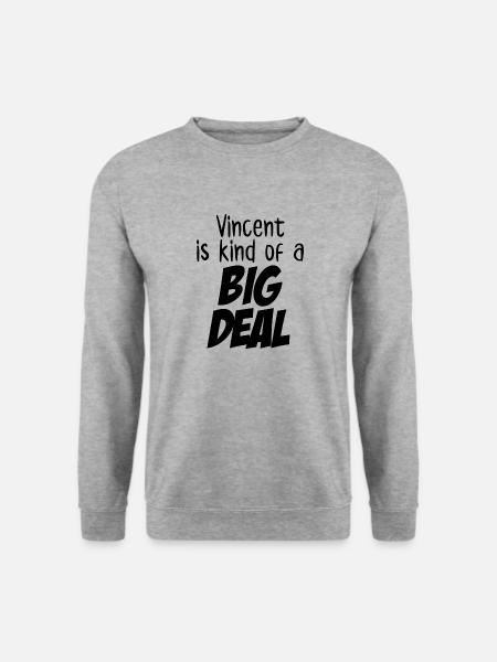 Vincent ist eine große Sache - Unisex Pullover - Weißgrau meliert