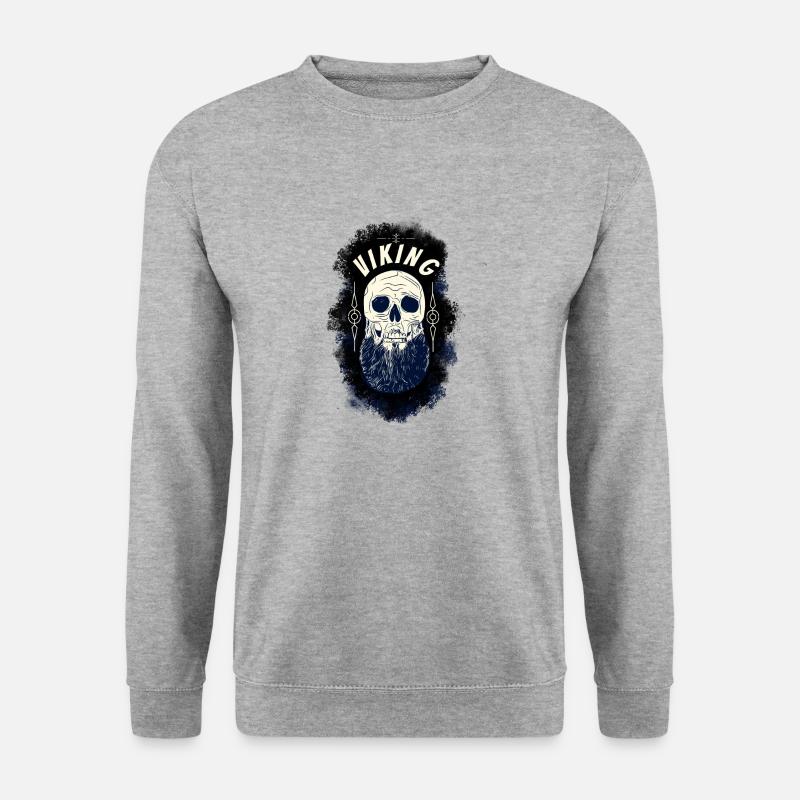 Viking Totenkopf Logo - Unisex Pullover - Weißgrau meliert