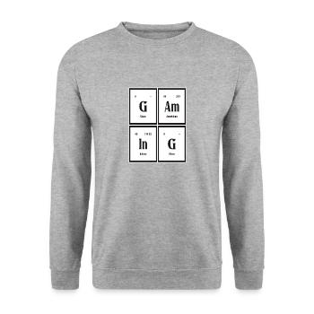 Gaming | Periodic Table of Elements - Unisex Sweatshirt - salt & pepper - Front - Alina (178cm) & Michal (187cm)