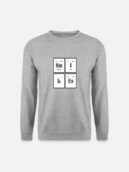 Lächelt | Periodensystem der Elemente - Unisex Pullover - Weißgrau meliert