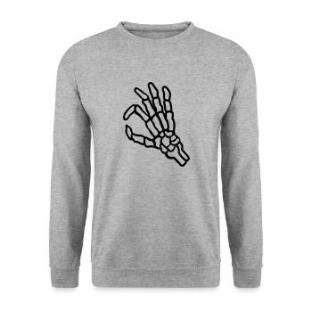 Gesture skeleton hole look in - Unisex Sweatshirt - salt & pepper - Front - Alina (178cm) & Michal (187cm)