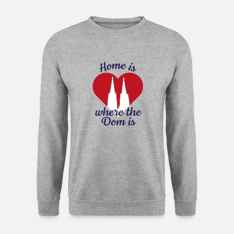 Home is where the Dom is - Unisex Pullover - Weißgrau meliert