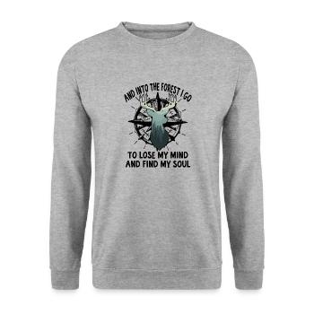 Wandern Campen Camping Outdoor Wandertour Wanderer - Unisex Pullover - Weißgrau meliert - Vorne - Alina (178cm) & Michal (187cm)