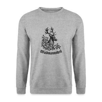 WAIDMANNSHEIL - Unisex Pullover - Weißgrau meliert - Vorne - Alina (178cm) & Michal (187cm)