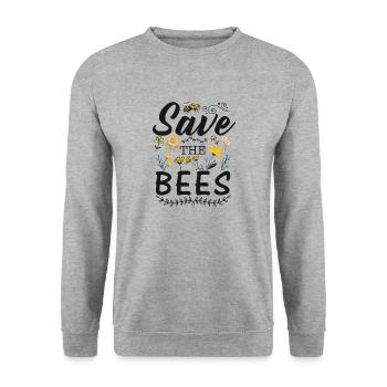 Save the bees, Save the Bees, Beekeepers - Unisex Sweatshirt - salt & pepper - Front - Alina (178cm) & Michal (187cm)