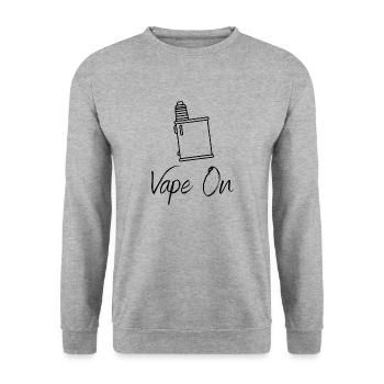 Vape On - Vaping - Dampfen - Dampfmaschine - Unisex Pullover - Weißgrau meliert - Vorne - Alina (178cm) & Michal (187cm)