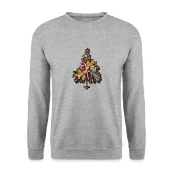 Vis de roue Arbre de Noël Joyeux Noël - Sweat-shirt Unisexe - gris chiné - Devant - Alina (178cm) & Michal (187cm)