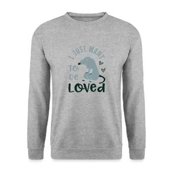 Citation ironique d'opossum, rongeur, amoureux des - Sweat-shirt Unisexe - gris chiné - Devant - Alina (178cm) & Michal (187cm)