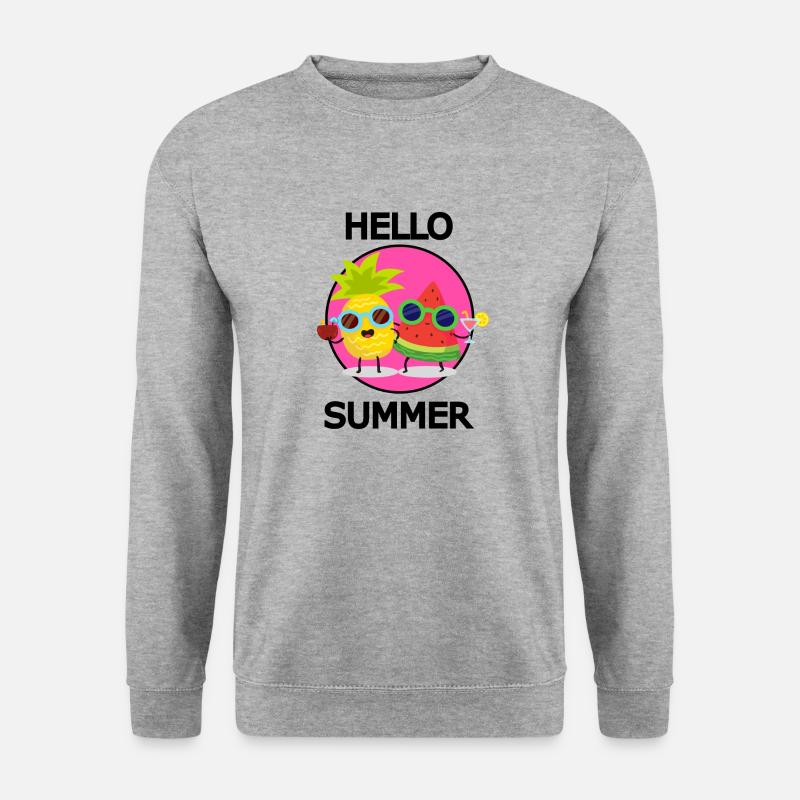 Hello Summer - Unisex Pullover - Weißgrau meliert