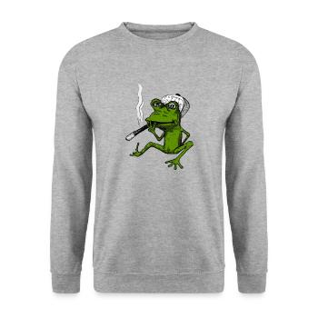 Root-Frog - Unisex Pullover - Weißgrau meliert - Vorne - Alina (178cm) & Michal (187cm)
