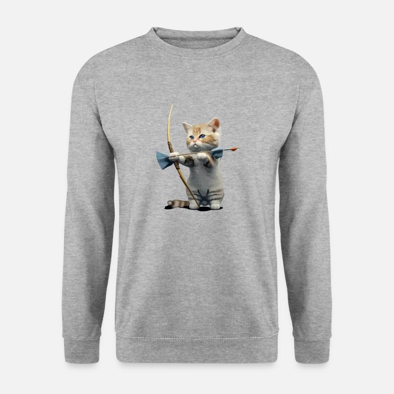 Milo im Bogenschießen - Unisex Pullover - Weißgrau meliert