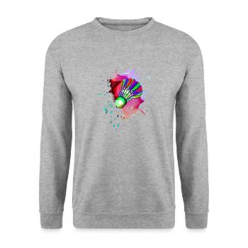 Badminton Player Sport Badminton I Gift - Unisex Sweatshirt - salt & pepper - Front - Alina (178cm) & Michal (187cm)