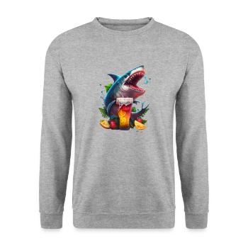 Requin amateur de bière - Sweat-shirt Unisexe - gris chiné - Devant - Alina (178cm) & Michal (187cm)