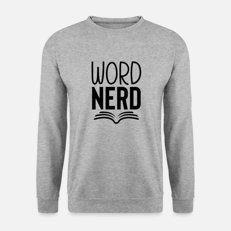 Word Nerd - Unisex Pullover - Weißgrau meliert