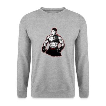 MMA - Unisex Pullover - Weißgrau meliert - Vorne - Alina (178cm) & Michal (187cm)