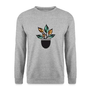 Abstract plant - Unisex Sweatshirt - salt & pepper - Front - Alina (178cm) & Michal (187cm)