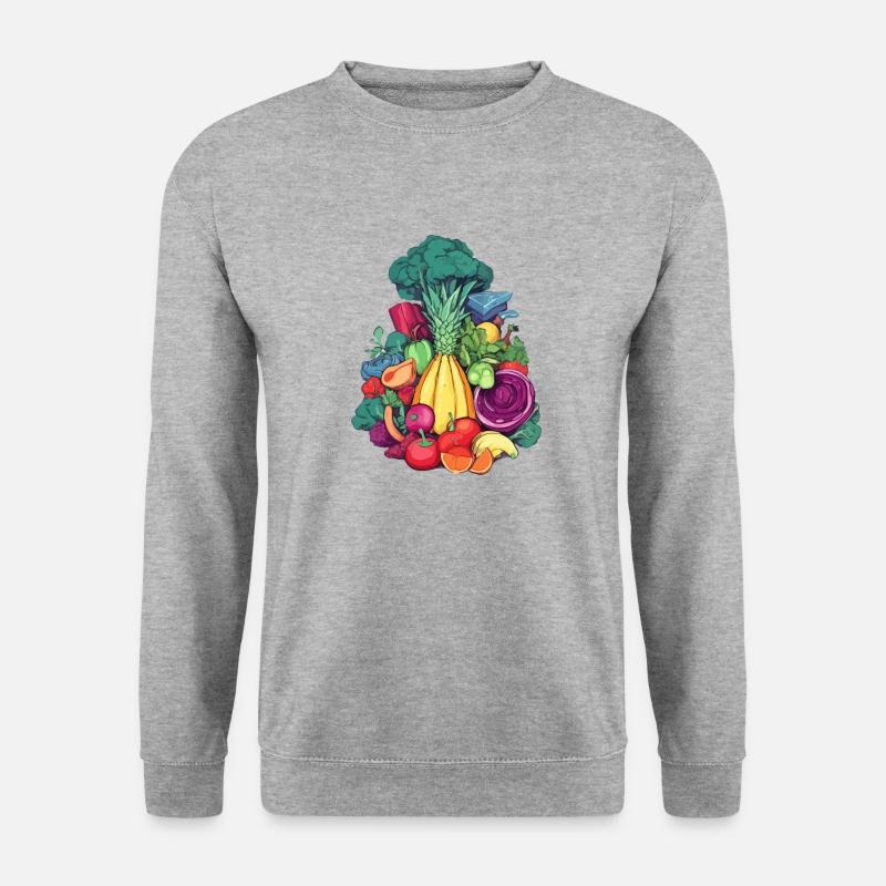 Obst und Gemüse - Unisex Pullover - Weißgrau meliert