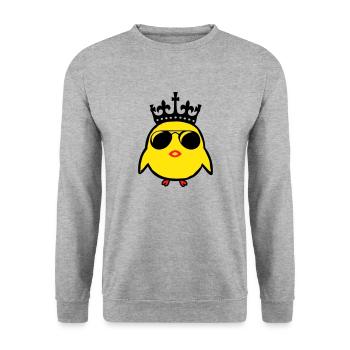 Le roi Kücken - Sweat-shirt Unisexe - gris chiné - Devant - Alina (178cm) & Michal (187cm)