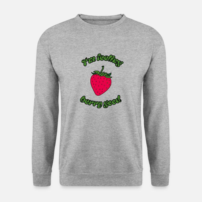 I'm feeling berry good mit Strawberry - Unisex Pullover - Weißgrau meliert