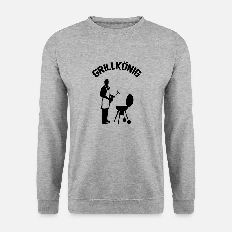 grillkönig - Unisex Pullover - Weißgrau meliert