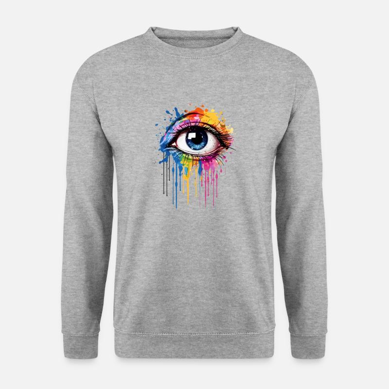 Expressive Rainbow Eye - Unisex Sweatshirt - salt & pepper