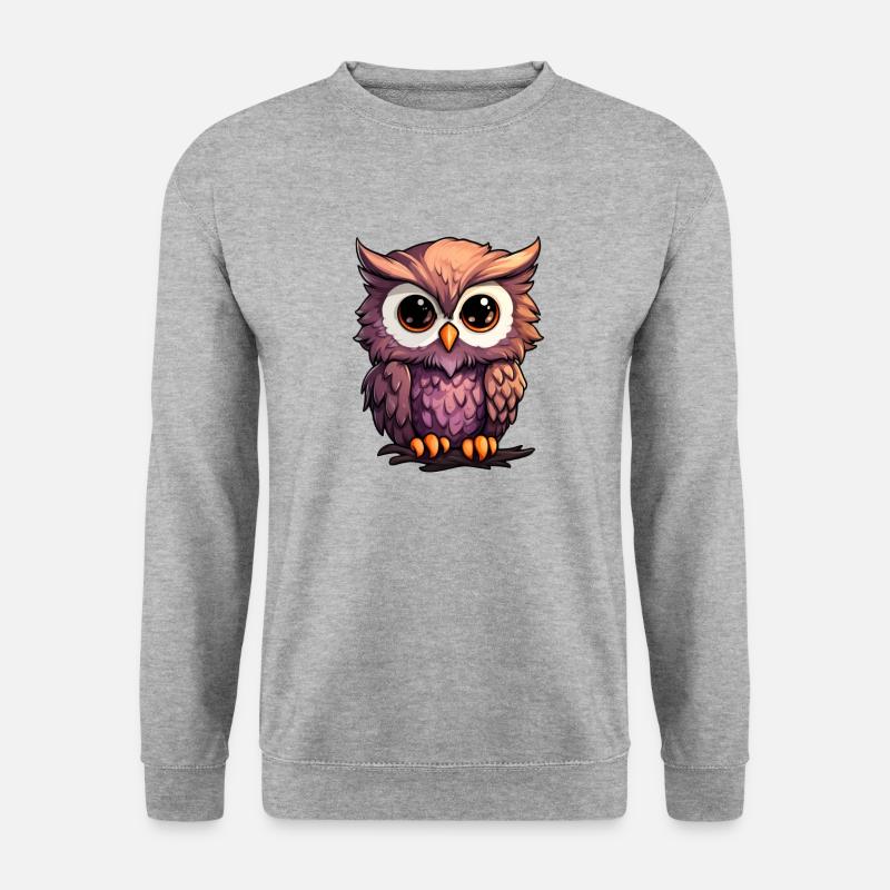 Baby Eule - Unisex Pullover - Weißgrau meliert