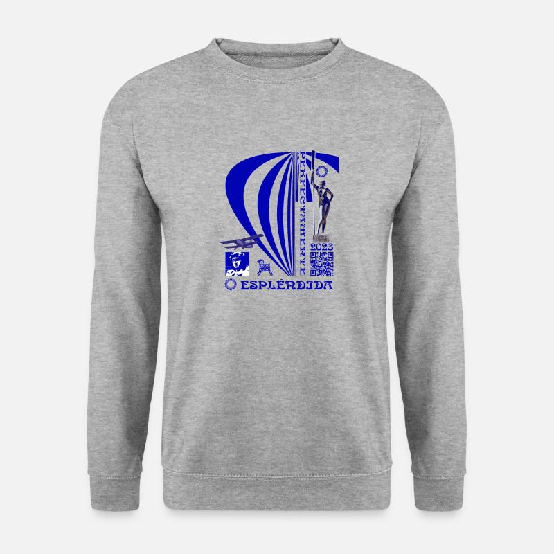 Herrlich perfekt. Blau. - Unisex Pullover - Weißgrau meliert