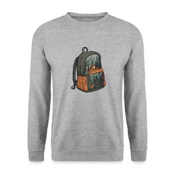Rucksack / Outdoor / Reisen / Abenteuer / Wandern - Unisex Pullover - Weißgrau meliert - Vorne - Alina (178cm) & Michal (187cm)