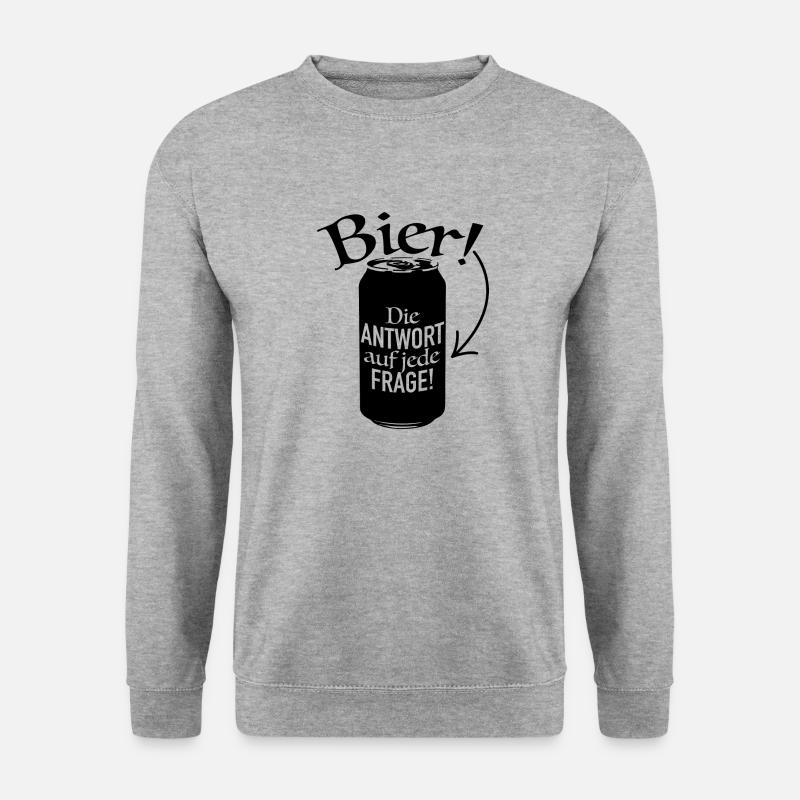 bier die antwort - Unisex Pullover - Weißgrau meliert