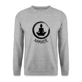 Yoga / Namaste - Unisex Sweatshirt - salt & pepper - Front - Alina (178cm) & Michal (187cm)