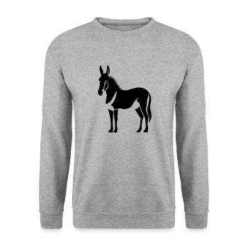 Esel - Unisex Pullover - Weißgrau meliert - Vorne - Alina (178cm) & Michal (187cm)