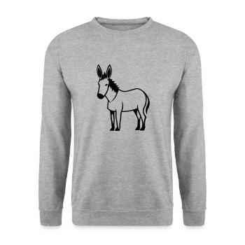 Esel - Unisex Pullover - Weißgrau meliert - Vorne - Alina (178cm) & Michal (187cm)