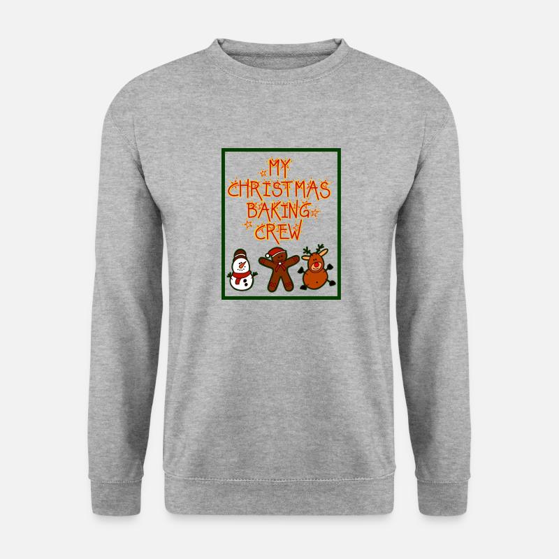 My christmax baking crew - Unisex Pullover - Weißgrau meliert