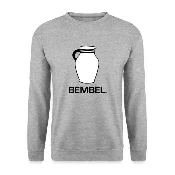 Bembel Design #Frankfurt am Meer #069 #FFM - Unisex Pullover - Weißgrau meliert - Vorne - Alina (178cm) & Michal (187cm)