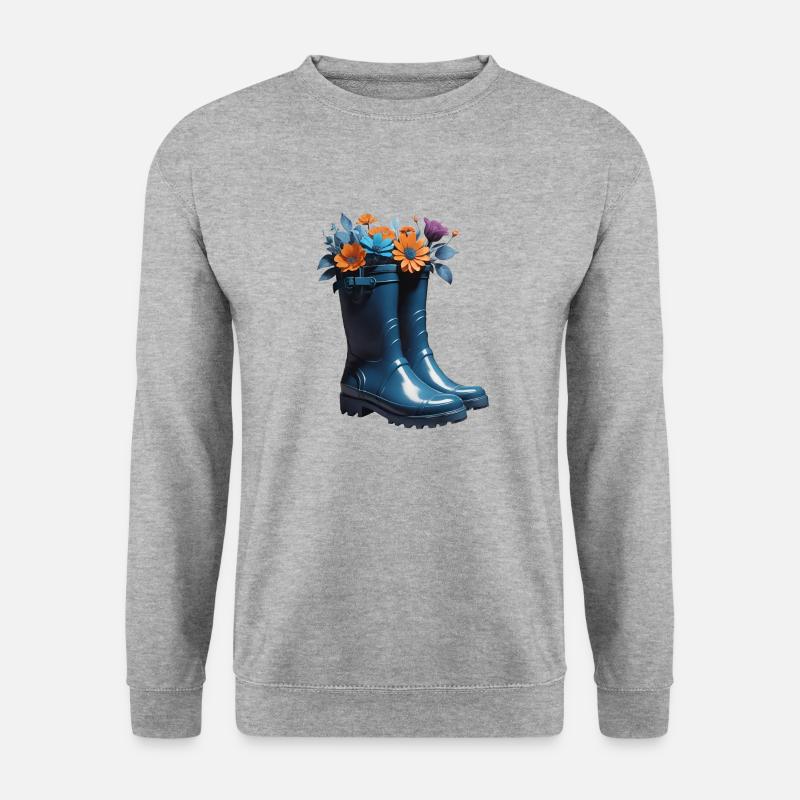 Rubber Boots - Unisex Pullover - Weißgrau meliert