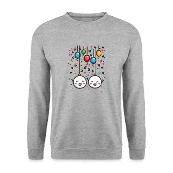 Carnival joy with confetti - Unisex Sweatshirt - salt & pepper - Front - Alina (178cm) & Michal (187cm)