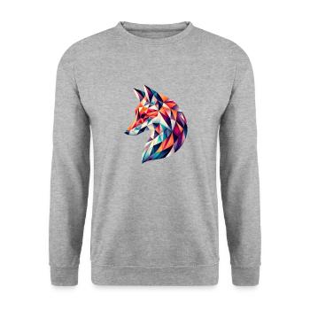 Fox vector - Unisex Sweatshirt - salt & pepper - Front - Alina (178cm) & Michal (187cm)