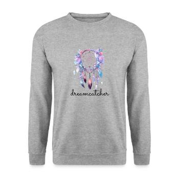 dreamcatcher - Unisex Pullover - Weißgrau meliert - Vorne - Alina (178cm) & Michal (187cm)