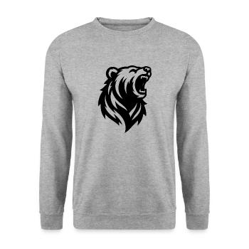 Un gros ours rugissant - Sweat-shirt Unisexe - gris chiné - Devant - Alina (178cm) & Michal (187cm)