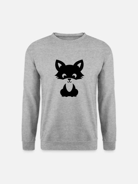Fuchs - Unisex Pullover - Weißgrau meliert
