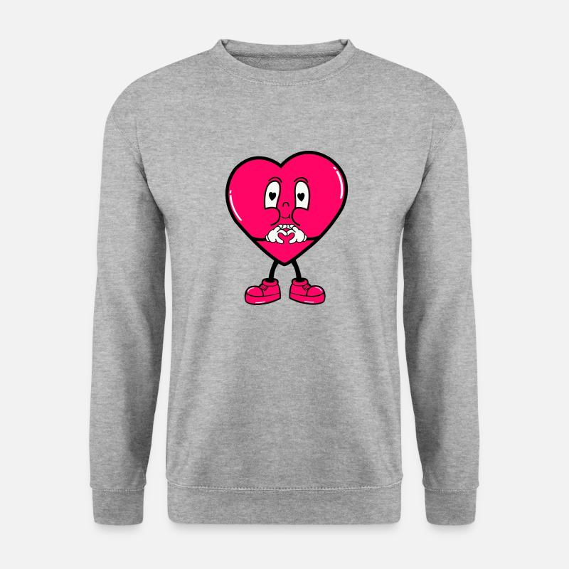 heart mr - Unisex Pullover - Weißgrau meliert