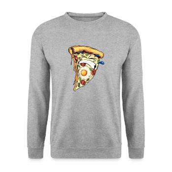 pizza humour dur soufrance difficile dents dessin - Sweat-shirt Unisexe - gris chiné - Devant - Alina (178cm) & Michal (187cm)