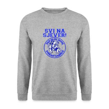 Dinamo Zagreb säubert Kroatien Bad Blue Boys BBB - Unisex Pullover - Weißgrau meliert - Vorne - Alina (178cm) & Michal (187cm)