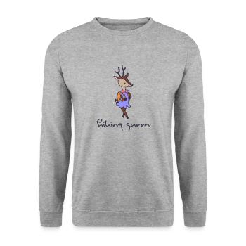 wandern "hiking-queen" trekking-tour Wanderschuhe - Unisex Pullover - Weißgrau meliert - Vorne - Alina (178cm) & Michal (187cm)