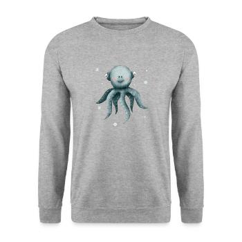 Octopus squid, cute sea creatures - Unisex Sweatshirt - salt & pepper - Front - Alina (178cm) & Michal (187cm)