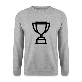 trophy - Unisex Sweatshirt - salt & pepper - Front - Alina (178cm) & Michal (187cm)