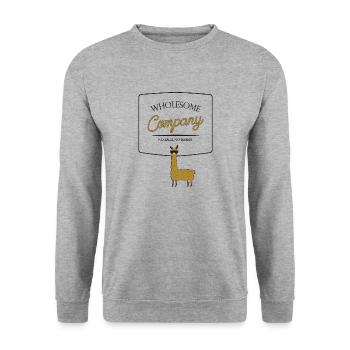 Wholesome Company Lama - Unisex Sweatshirt - salt & pepper - Front - Alina (178cm) & Michal (187cm)